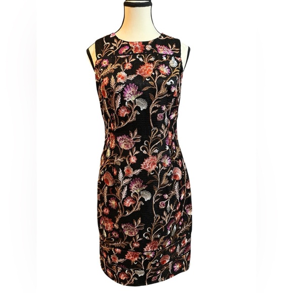 White House Black Market Embroidered Floral Sheath Dress - Picture 5 of 8